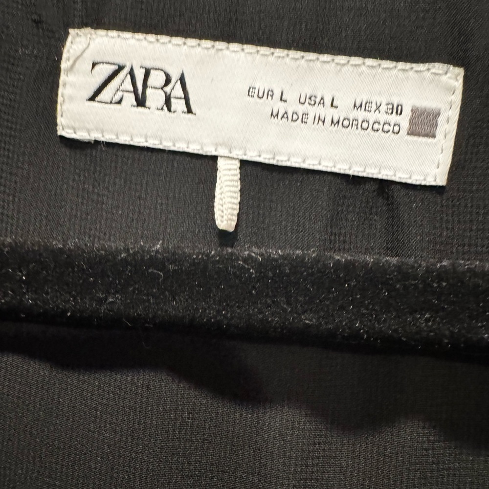 ✨ ZARA Black Glitter Mini Dress with Velvet Vest Overlay – Size L | NWOT - Picture 3 of 5